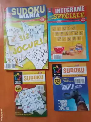4 reviste noi, jocuri de integrame si sudoku 
