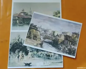 3 xerox tipărite cu București , pârâul Bucureștioara și râul Dâmbovița 