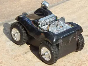 Jucarie masinuta buggy cu baterii uzata veche scara 1:32 - imagine 4