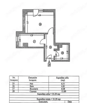 Comision 0% - Compozitori Garsoniera Decomandata 35,29mp  Mobilata Utilata Centrala pe Gaze - imagine 10