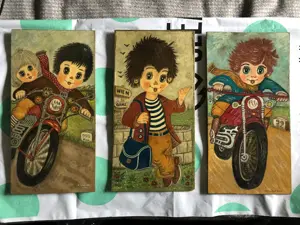 Set trei tablouri vintage pictate de artist local (Austria sau Cehia), semnate