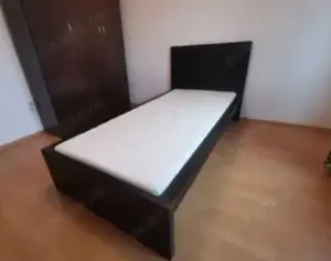 Pat pentru o persoană, negru-maro, 90 x 200 cm - imagine 1