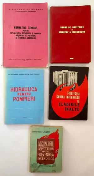 Lot 5 Cărți Manuale Pompieri Stingerea Incendiilor anii 70