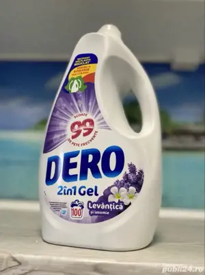 Detergent lichid DERO 2 in 1, Levantica si iasomie, 5 L, 100 spalari