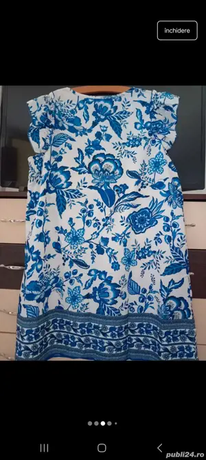 Vand Rochie midi florală albastră.. Marime 1XL