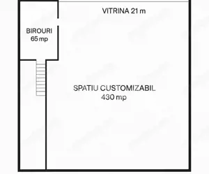 Hala 430mp cu vitrina 21m, posibilitate compartimentare zona circulata