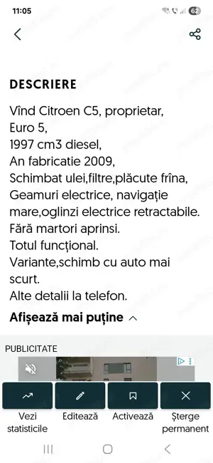 Vind Citroen c5 ,motor 1976 cm diesel.