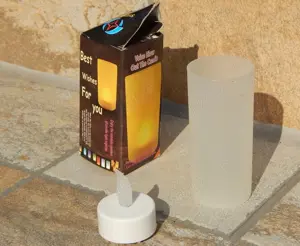 Lumanare electrica cu led si pahar suport cu cutie - imagine 2