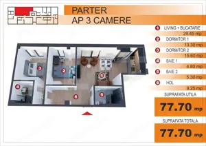 Comision 0%! Apartament 3 camere, EXCLUSIV in Blitz, zona Imparatul Traian
