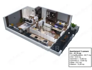 Apartament cu 3 camere de vânzare – Ogorului, Turnișor, Sibiu - imagine 5