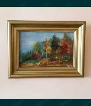 Tablou , pictura ulei pe carton