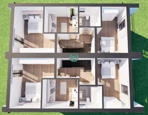Case tip duplex de vanzare, 101 mp utili, 230 mp teren, in Corunca - imagine 8