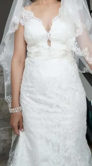 Rochie de mireasa  dantela naturala - imagine 4