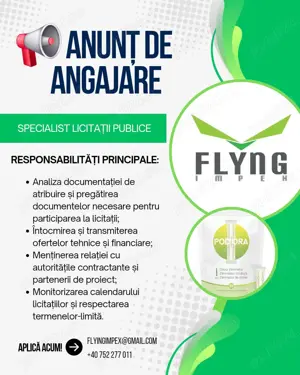 Anunt de angajare   Specialist Licitatii Publice