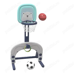 Ansamblu 3 în 1 Kinderplay BJHT01-03, Coș de baschet, Poarta de fotbal, aruncare cu inele