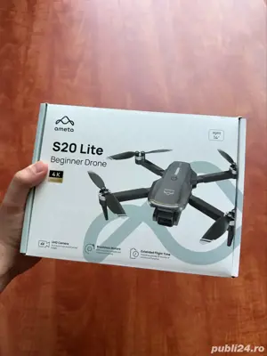 Drona S20 Lite Ameta cu Telecomanda, Camera 4K, WiFi 5G, Autonomie 36 min, 2 Baterii, Geanta