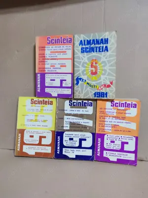 Set de 5 almanahuri "Scanteia" din 1969, 1970, 1973, 1980, 1981