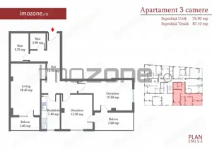 3 Camere, 86 mp, decomandat, 2 balcoane, zona de case, Militari-Margelelor - imagine 3