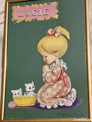 Oglinda vintage pictură pe sticlă 