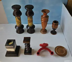 Lot suporturi din lemn pentru lumânări