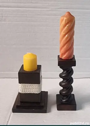 Lot suporturi din lemn pentru lumânări - imagine 5