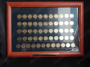 Set de 56 de Quarters Monede Americane (50 state + 6 colonii) suflat in aur, gold coins, silver coin