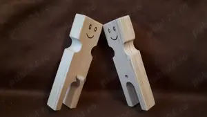 Statuete lemn stilizate, pereche - handmade, prelucrare excelenta - imagine 4