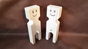 Statuete lemn stilizate, pereche - handmade, prelucrare excelenta - imagine 2