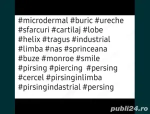 Aplic piercinguri cercei nas buric dermale