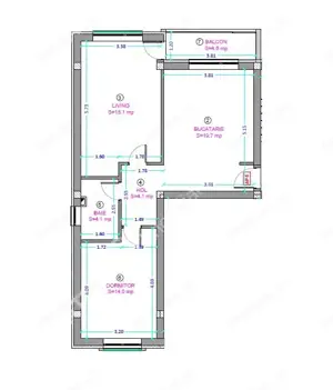 Apartament 2 camere decomandate balcon loc parcare zona Lidl Selimbar - imagine 6