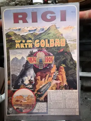 Afis Mare An 1910 - Rigi Via Art Goldau
