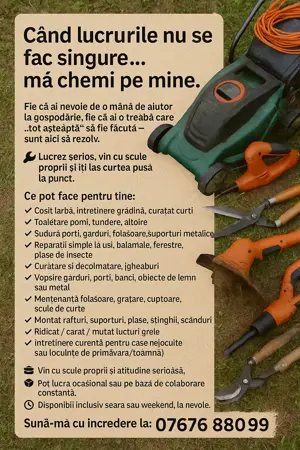 Ajutor Gospodarie Reparatii Ingrijire curte