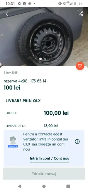 Anvelope Cauciucuri Jante tabla AliaJ Rezerva Slim logan , megane , opel , 225 60 18 , 4x100 114.3 - imagine 3