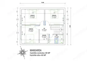 Casa dispusa pe parter si mansarda, 500mp teren - imagine 6