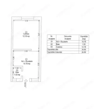 Apartament cu 1 Cameră Mobilat Blv. Cetății 48.000 Euro Comision 0 - imagine 8