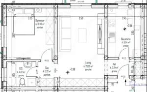 Apartament cu 2 camere, 52 mp, zona Exterior-Est - imagine 2