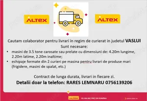Colaborator livrari la domiciliu judetul VASLUI