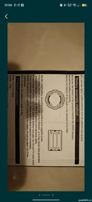 Lampa Camping cu LED-uri 3 baterii AA - imagine 3