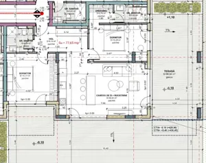 Apartament cu 3 camere, terasa 90 mp, comision 0, cartier Terra, zona Iris