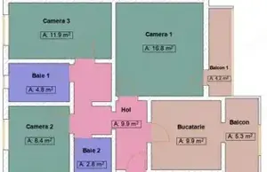 Apartament cu 3 camere decomandat centrala proprie Zona Aradului - imagine 8