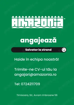 Amazonia Aquapark angajeaza salvator la strand.