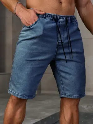Pantaloni scurți din denim , de vară, casual-L  - imagine 3