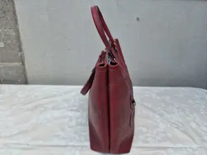 Geanta dama, Shopper, Sacosa, Poseta cu manere, Rosu, 38 x 30 cm - imagine 3