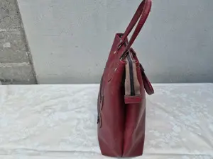 Geanta dama, Shopper, Sacosa, Poseta cu manere, Rosu, 38 x 30 cm - imagine 4