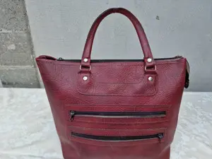 Geanta dama, Shopper, Sacosa, Poseta cu manere, Rosu, 38 x 30 cm