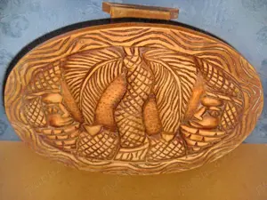 SALONAS AFRICA lemn masiv sculptura in lemn masiv nobil.Masa-2scaune-Trib luptatori antici-STATUIETE - imagine 5