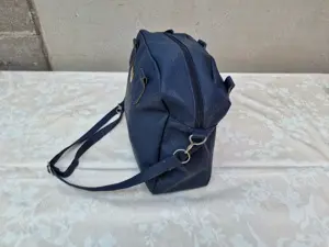 Carla Faustini, poseta dama, geanta messenger, piele ecologica, Blue - imagine 2