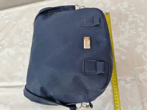 Carla Faustini, poseta dama, geanta messenger, piele ecologica, Blue - imagine 5