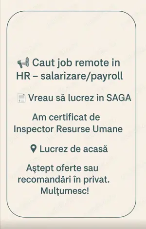 Caut job remote în hr