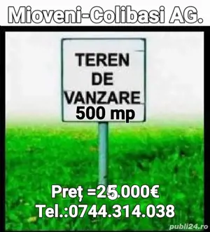 Mioveni-Colibași ,Vând Teren intravilan  ,zona stradală. - imagine 6